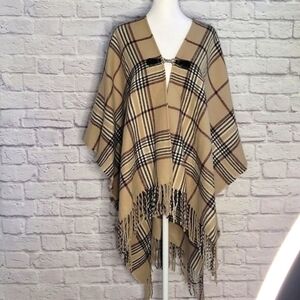 BUFFALO CHECK  LONG PONCH HOOK SNAP CLOSURE